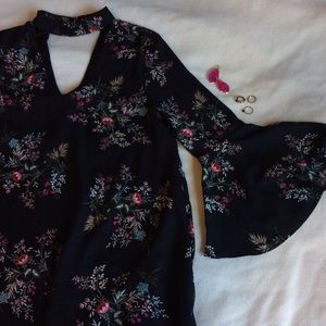 NWT Black floral flowy dress from Francesca’s